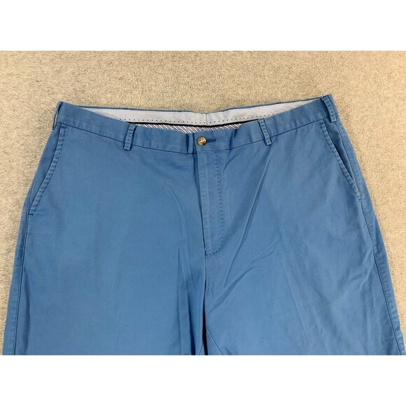Peter Millar Pima Cotton Flat Front Chino Shorts (Men's 40) Blue - 9" - Picture 2 of 12